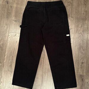 Vintage Timberland Men's Black Wide Leg Carpenter Pants - Size 38x30